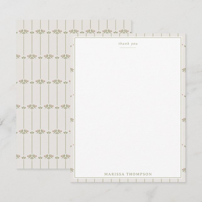 Vintage Victorian Botanical Lines Traditional (Fram/baksida)