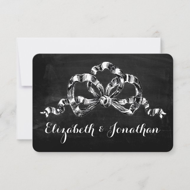 Vintage Victorian Bow Save the Date Inbjudningar (Framsida)