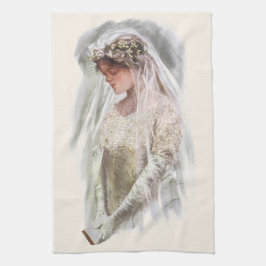 Vintage Victorian Bride med Bible Harrison Fisher Kökshandduk