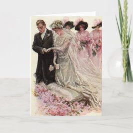 Vintage Victorian Bröllop Ceremony Bride and Groom Kort