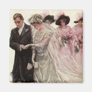Vintage Victorian Bröllop Ceremony Bride and Groom Magnet