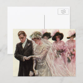 Vintage Victorian Bröllop Ceremony Bride and Groom Vykort