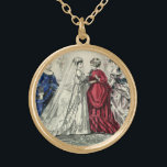 Vintage Victorian Bröllopsfest Möhippa Porträtt Guldpläterat Halsband<br><div class="desc">Vintage illustration av bilden av Victorian kärlek och romantik bröllop,  som visar bruden i hennes traditionella bröllop med slöja som får redo för bröllop med hennes mor,  maid of honor och hennes brudar.</div>