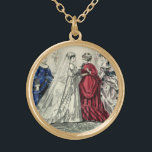 Vintage Victorian Bröllopsfest Möhippa Porträtt Guldpläterat Halsband<br><div class="desc">Vintage illustration av bilden av Victorian kärlek och romantik bröllop,  som visar bruden i hennes traditionella bröllop med slöja som får redo för bröllop med hennes mor,  maid of honor och hennes brudar.</div>