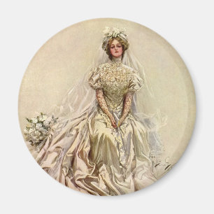 Vintage Victorian brud, antika bröllopsporträtt Magnet