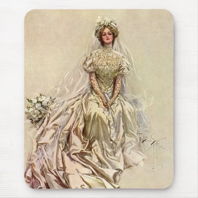 Vintage Victorian brud, antika bröllopsporträtt Musmatta (Framsidan)