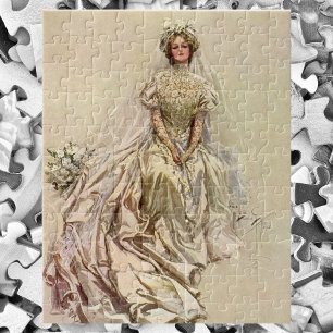 Vintage Victorian brud, antika bröllopsporträtt Pussel