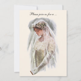 Vintage Victorian brud, bröllopsfest Inbjudningar