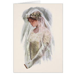 Vintage Victorian brud med Bibeln Harrison Fisher OBS Kort