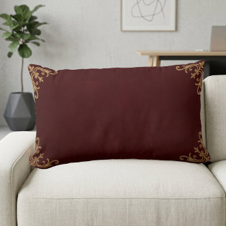 Vintage Victorian Burgunder Vin Läder Minimalistis Lumbarkudde