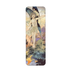 Vintage Victorian Butterfly Fairy av Robinson Returadress Etikett