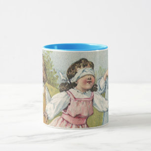 Vintage Victorian Children Play Blind Man's Bluff Mugg