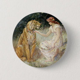 Vintage Victorian Coquette Dam och Tiger Knapp