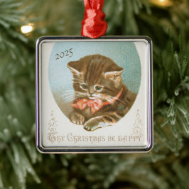 Vintage Victorian Coquette-julklapp Julgransprydnad Metall