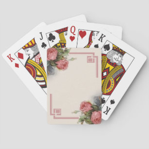 Vintage Victorian Crimson Rosa ros Casinokort