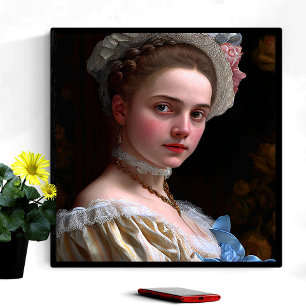 Vintage Victorian Dam Hat Ro Flower Poster