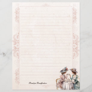 Vintage Victorian Dam High Tea Lining Stationery
