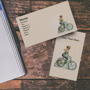 Vintage Victorian Dam Hund Bicycle Visitkort