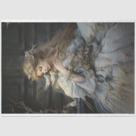 Vintage Victorian Dam med fågeldecoupage