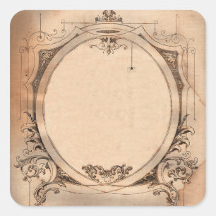 Vintage Victorian Dandy Chic anpassade Label Fyrkantigt Klistermärke