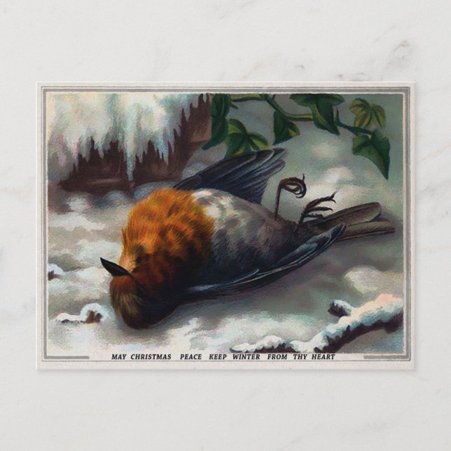 Vintage Victorian Dead Bird-jul Vykort (Framsida)