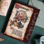Vintage Victorian Dickens jul Sång Hälsning Helg Vykort<br><div class="desc">En vintage som segrar över jultomten hälsning liknar ett gammalt brev-parlament med en illustration från A jul Sång av Charles Dickens. Digitalt återställd av mig.</div>