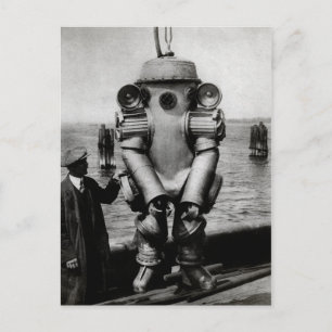 Vintage Victorian Diving Kostym Vykort
