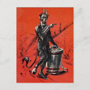Vintage Victorian Djävulen Krampus Vykort