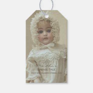 Vintage Victorian Doll Garage Sale eller Fleamarke Presentetikett