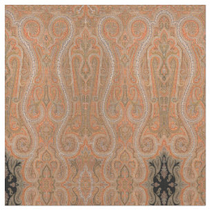Vintage Victorian Era 1860 Shawl Paisley Mönster Tyg