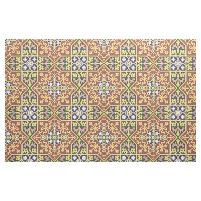 Vintage Victorian Era 1870 Mönster Tyg (Fat Quarter)