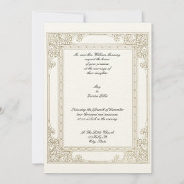 Vintage Victorian Era 1877 Simple Ram Inbjudningar