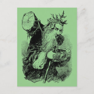 Vintage Victorian Era 1884 Old Pappa jul Helg Vykort