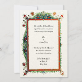 Vintage Victorian Era 1893 Ornate Bröllop Inbjudningar