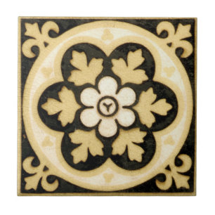 Vintage Victorian Era American Encaustic Kakelplatta