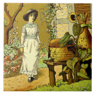 Vintage Victorian Era Apiary Beehive Kakelplatta