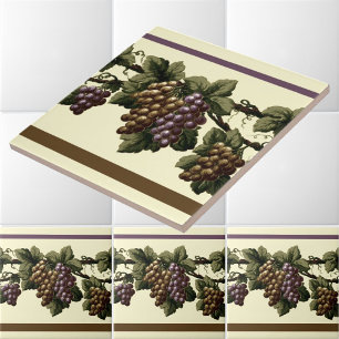 Vintage Victorian Era Grape Vine Frieze Mönster Kakelplatta