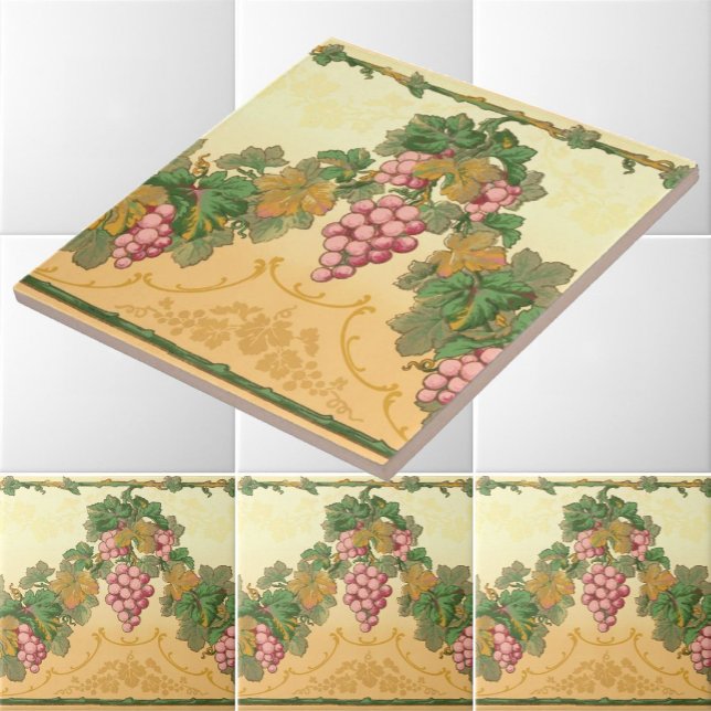 Vintage Victorian Era Grapevine Frieze Mönster Kakelplatta (Skapare uppladdad)
