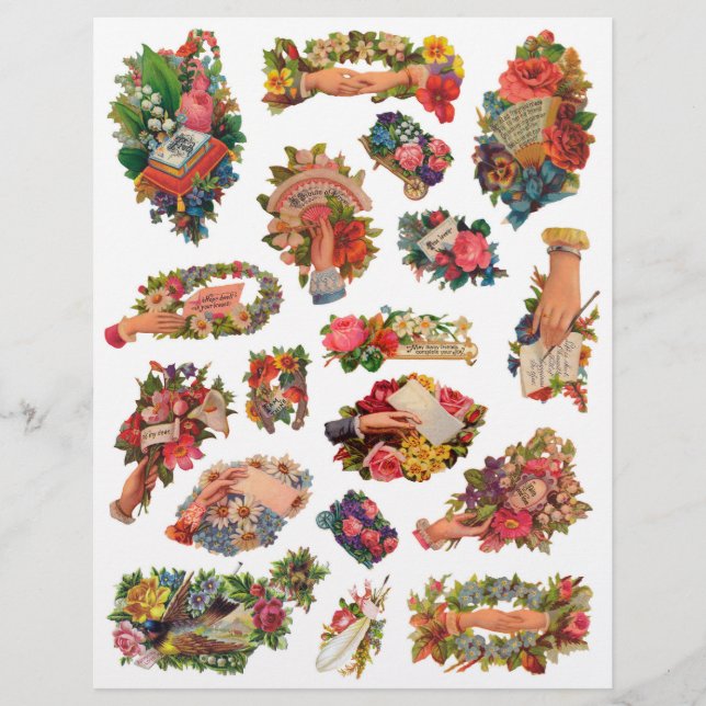 Vintage Victorian Era Scrapbook Hand Stollig (Framsida)