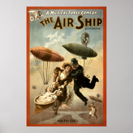 Vintage Victorian Era Steampunk "Luftskeppet" Poster