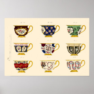 Vintage Victorian Era Tea Kopp-design Poster