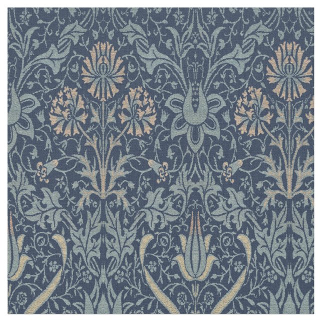 Vintage Victorian Era Tulip & Net Mönster Tyg (Närbild)