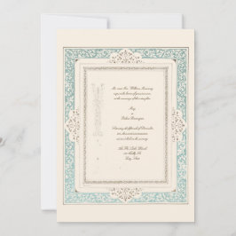 Vintage Victorian Era Walter Crane Gräns Bröllop Inbjudningar