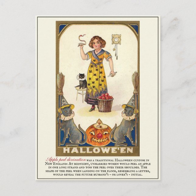 Vintage Victorian ErstMedan Halloween Traditions Vykort (Framsida)