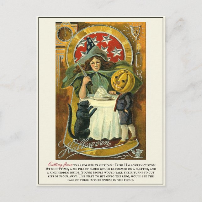 Vintage Victorian ErstMedan Halloween Traditions Vykort (Framsida)