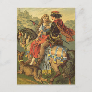 Vintage Victorian Fairy Tale, Brother and Sister Vykort