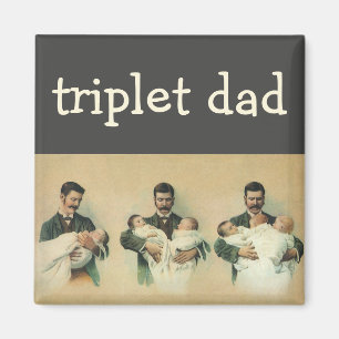 Vintage Victorian Fars dag, det är Triplets! Magnet