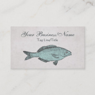 Vintage Victorian Fish Affärskort Visitkort