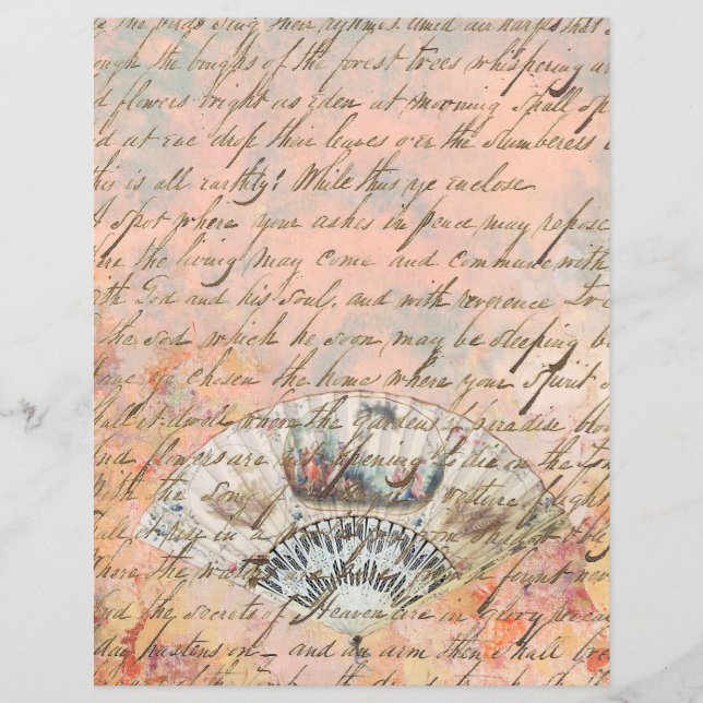 Vintage Victorian Fläkt Old Writing (Framsida)