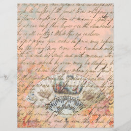 Vintage Victorian Fläkt Old Writing